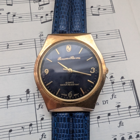 Vintage Roland Bellini Gold and Blue Watch - Picture 6 of 10
